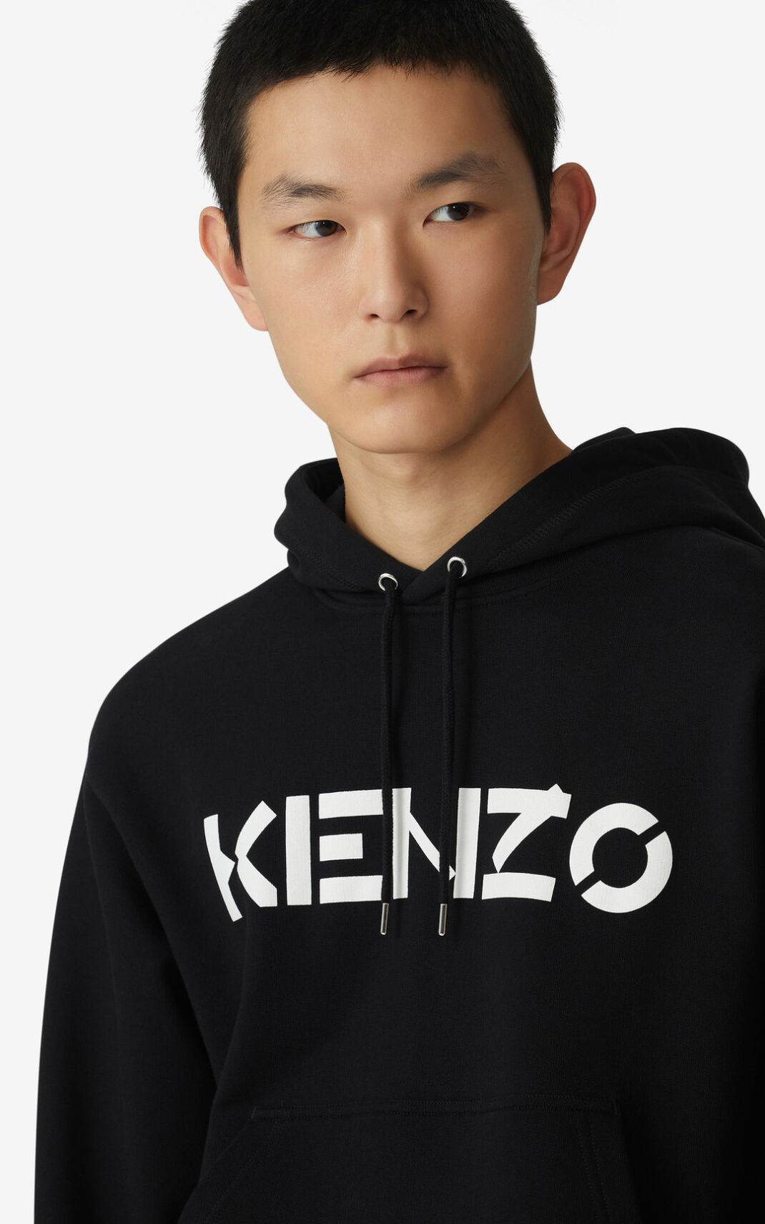 Kenzo Logo φουτερ με κουκουλα ανδρικα μαυρα | GR066505